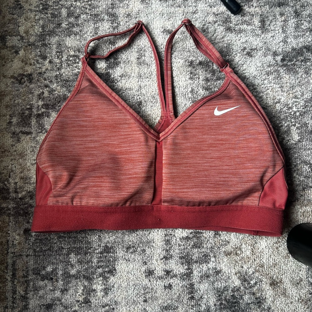 Nike Women's Heathered Indy canyon rust sports bra